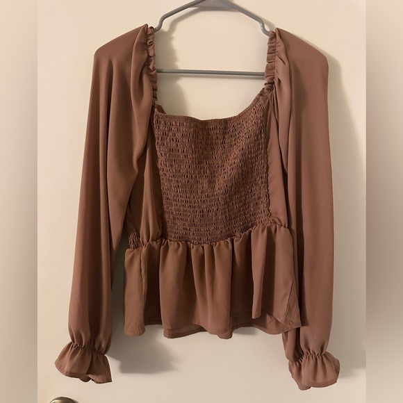 Juniors Smocked Cinched-Front Top XL - Picture 2 of 3